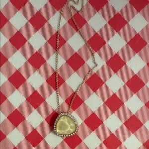 Gold Pendant Necklace with Pearl Accent